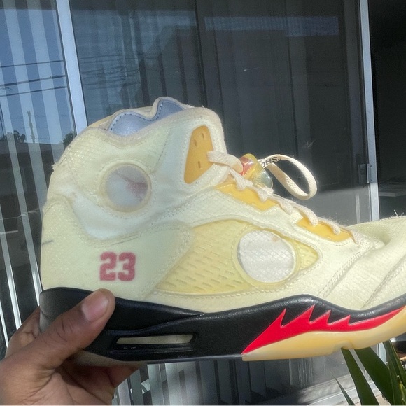 Off White Jordan 5 retro sail red black